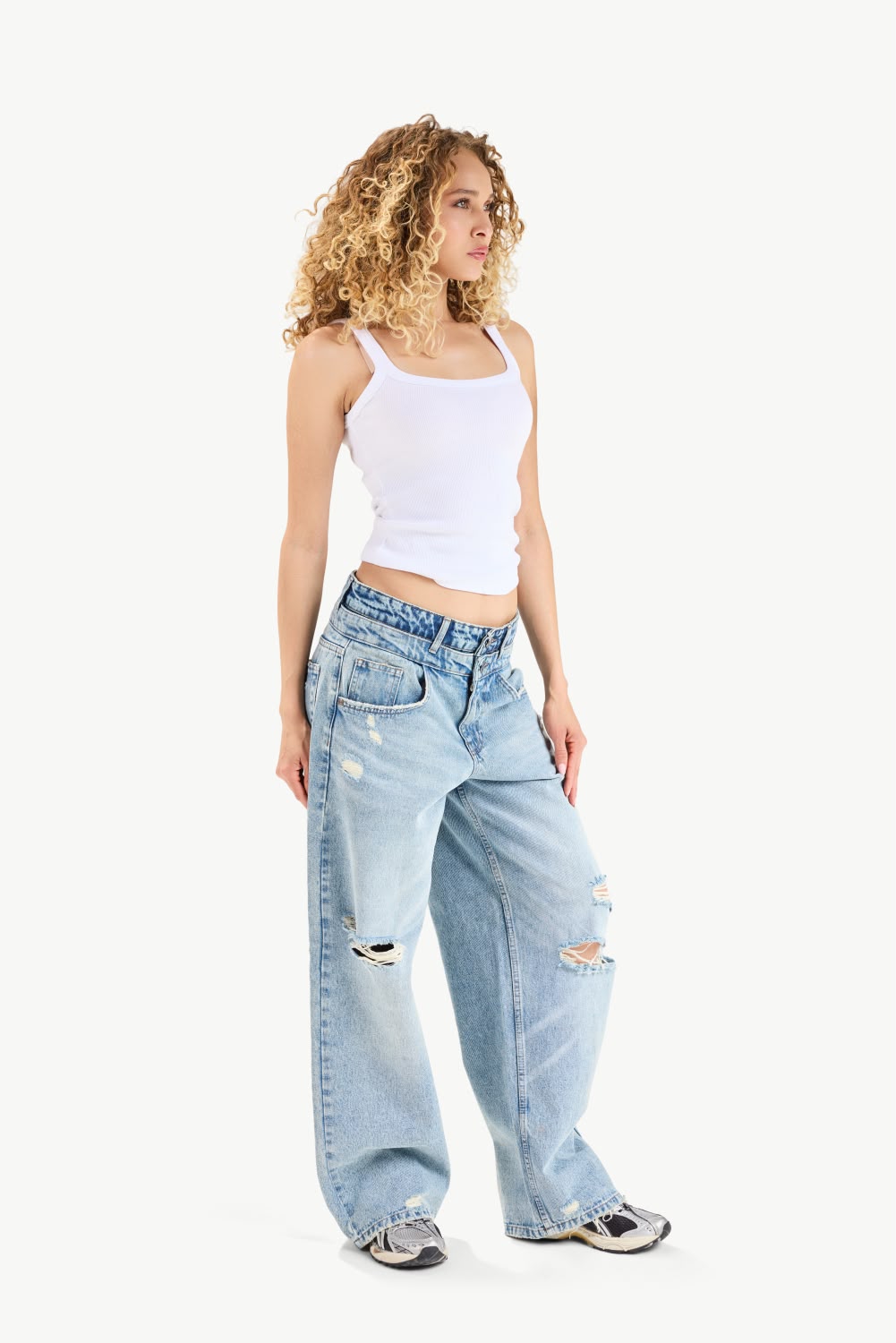 DOUBLE WAIST BAND JEANS