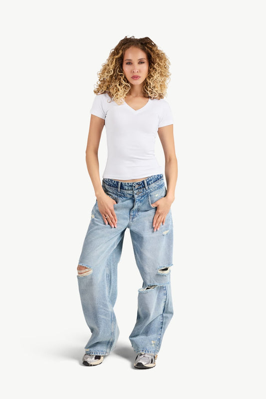DOUBLE WAIST BAND JEANS