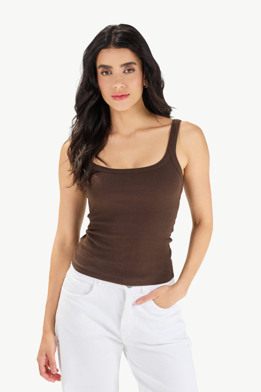 CONTOUR TANK TOP - RIBBED